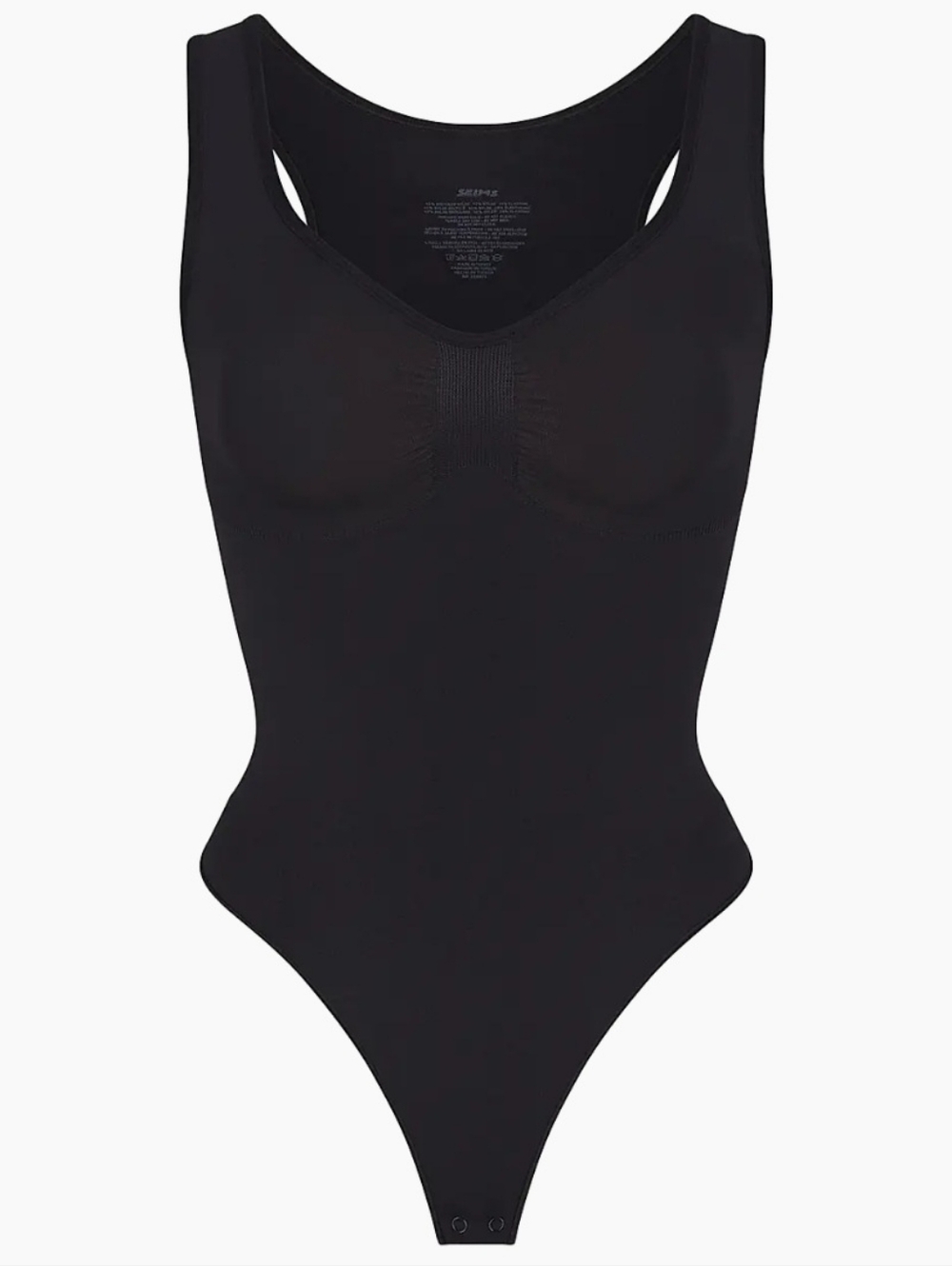 NIB Skims Seamless Sculpt Scoopneck Thong Bodysuit Onyx, Large